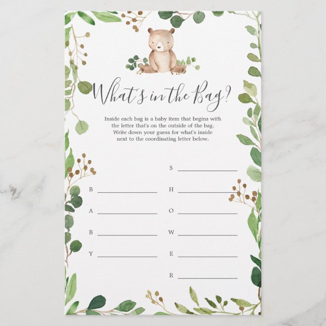 Lámina ¿Qué hay en el juego de bolsos? (Anverso)