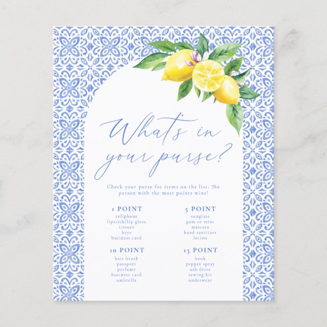 Lámina ¿Qué hay en tu bolso? (Anverso)