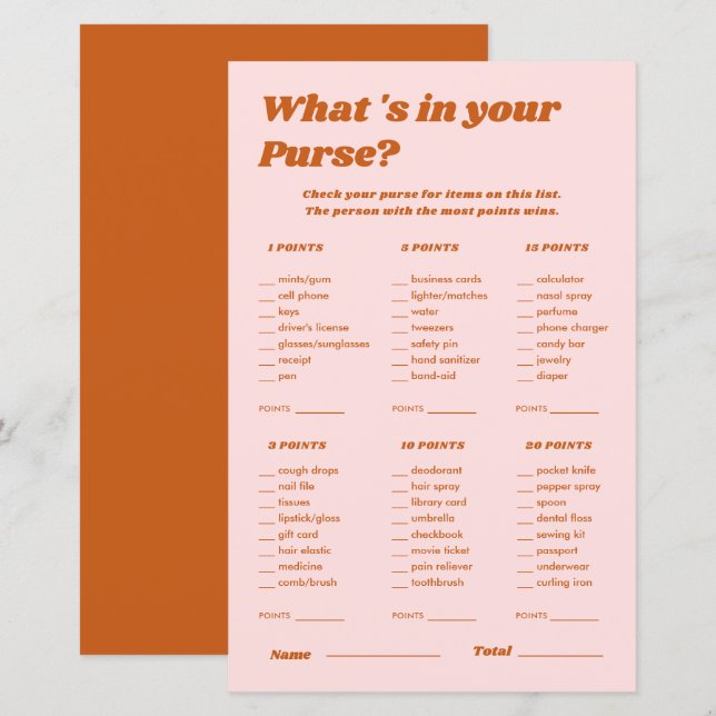 Lámina ¿Qué hay en tu bolso disco, juego de ducha de novi (Anverso / Reverso)