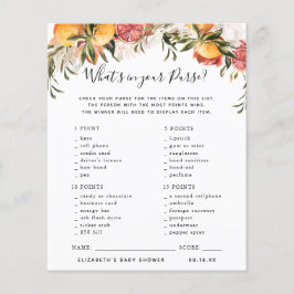 Lámina ¿Qué hay en tu bolso? | Juego Baby Shower