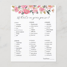 Lámina ¿Qué hay en tu bolso juego de ducha de novia?