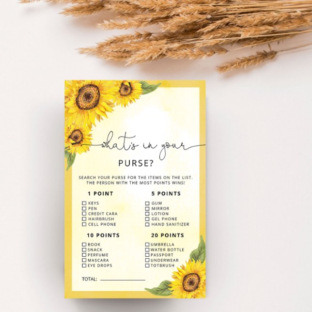 Lámina ¿Qué hay en tu bolso? Juego de ducha de novia gira (Subido por el creador)