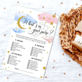 Lámina ¿Qué hay en tu bolso? Juego de revelaciones de gén