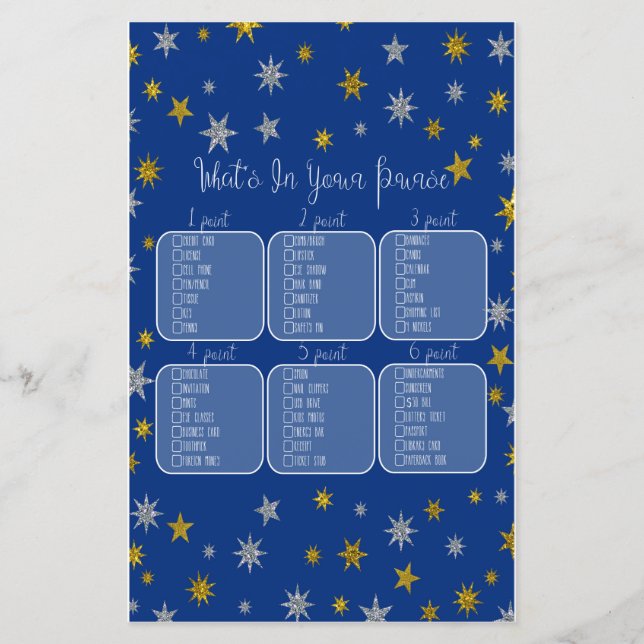 Lámina ¿Qué hay en tu bolso, pequeño juego de ducha de be (Anverso)