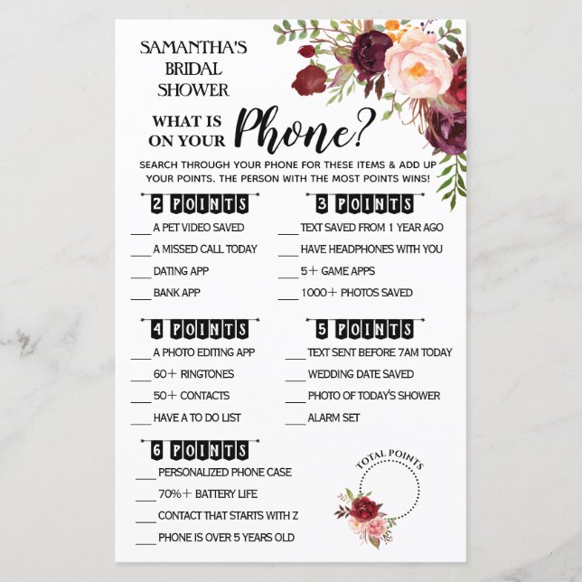 Lámina Qué hay en tu ducha de teléfono juego español ingl (Anverso)