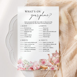 Lámina ¿Qué hay en tu Fiesta de té con flores rosadas?