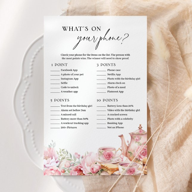 Lámina ¿Qué hay en tu Fiesta de té con flores rosadas? (Subido por el creador)