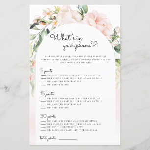 Lámina ¿Qué hay en tu juego Baby Shower para Chica Rubor