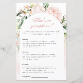 Lámina ¿Qué hay en tu juego Baby Shower para Chica Rubor 