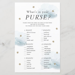 Lámina ¿Qué hay en tu juego de Baby Shower Blue Star?