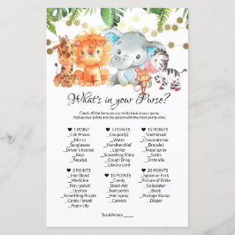 Lámina ¿Qué hay en tu juego de bolsos? Juegos Baby Shower