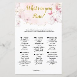 Lámina ¿Qué hay en tu juego de bolsos? Juegos Baby Shower