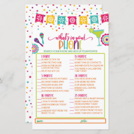 Lámina Qué hay en tu juego de teléfono - Fiesta WH