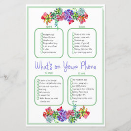 Lámina ¿Qué hay en tu teléfono? Juego de Baby Shower exit