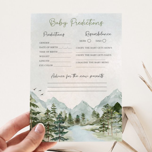 Lámina Que la aventura comience el juego de las prediccio (Let the Adventure Begin Baby Shower Game)