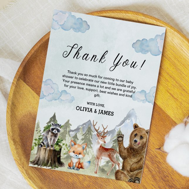 Lámina Que la aventura empiece Baby Shower Gracias Tarjet (Let the Adventure Begin Baby Shower Thank You Card )