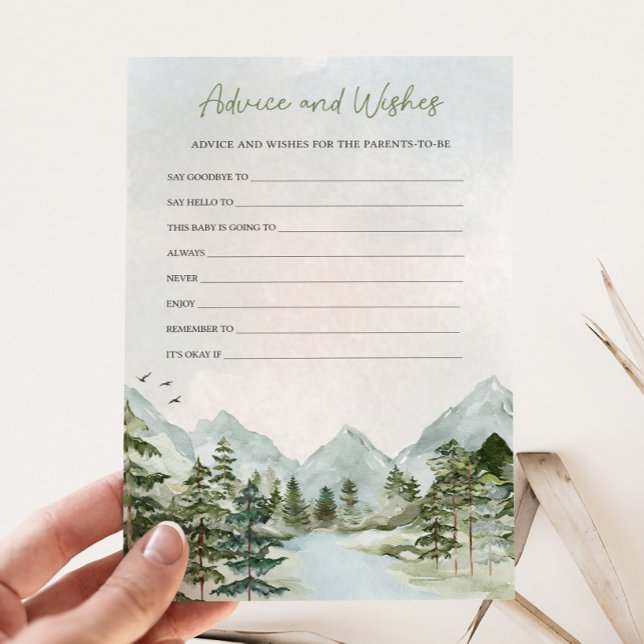 Lámina Que la aventura empiece el juego consejos y deseos (Let the Adventure Begin Baby Shower Game)