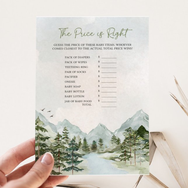 Lámina Que la aventura empiece el precio del bebé es el j (Let the Adventure Begin Baby Shower Game)