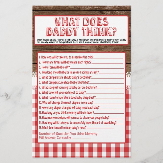 Lámina Qué piensa papá - Red Baby Q (Anverso)