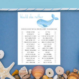 Lámina ¿Qué preferiría ella? - Juego de baby shower de ba