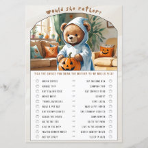 ¿Qué Preferiría Juego para Baby Shower de Hallowee