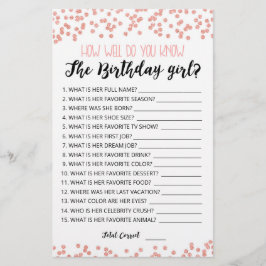 Lámina ¿Qué tan bien conoce el juego del chica de cumplea