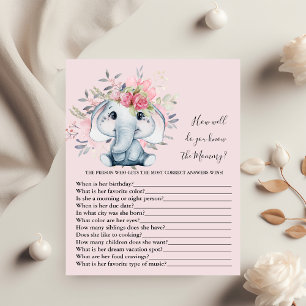 Lámina ¿Qué tan bien conoces a la mamá del juego de Baby 