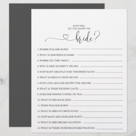 Lámina ¿Qué tan bien conoces el juego de la ducha de novi