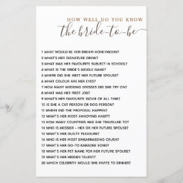 Lámina ¿Qué tan bien conoces el juego de la ducha de novi