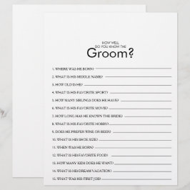 Lámina ¿Qué tan bien conoces el juego de la ducha de novi