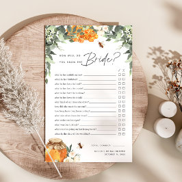 Lámina ¿Qué tan bien conoces el juego de la ducha de novi