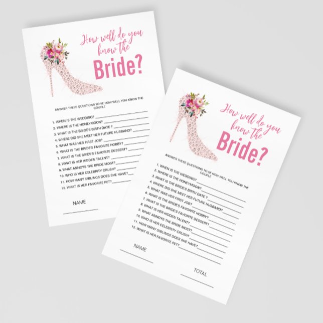 Lámina ¿Qué tan bien conoces el juego de la ducha de novi (Subido por el creador)