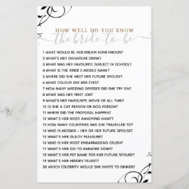 Lámina ¿Qué tan bien conoces el juego de la ducha de novi