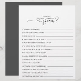 Lámina ¿Qué tan bien conoces el juego de la ducha de novi