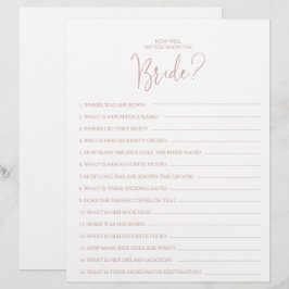 Lámina ¿Qué tan bien conoces el juego de la ducha de novi