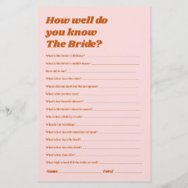 Lámina ¿Qué tan bien conoces el juego de la ducha de novi