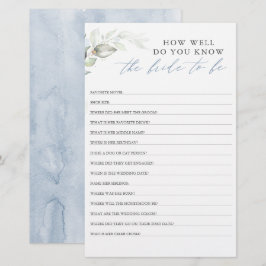 Lámina ¿Qué Tan Bien Sabes Que La Novia Es Una Ducha De N