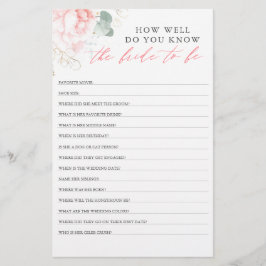 Lámina ¿Qué Tan Bien Sabes Que La Novia Es Una Ducha De N