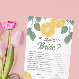 Lámina Qué tan bien se sabe el juego de novias con limón 