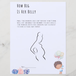 Lámina ¿Qué tan grande es su juego de Baby Shower Belly?