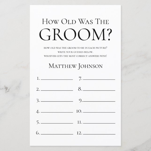 Lámina Qué Viejo Era El Groom (Anverso)