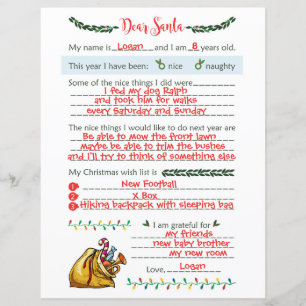 Lámina Querida carta de Santa Navidades