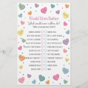 Lámina Querido Mamá Preferiría El Juego De Baby Shower
