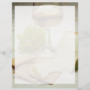 Lámina Queso delicioso, galletas y vaso de vino