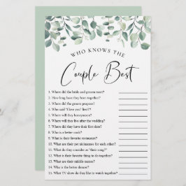 Lámina Quien conoce a la pareja mejor juego de ducha verd