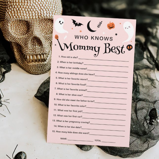 Lámina ¿Quién conoce a mamá? Juego de Baby Shower Hallowe (Subido por el creador)