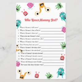 Lámina Quién conoce a mamá mejor juego de Baby Shower