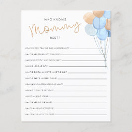 Lámina Quién conoce a mamá mejor juego de Baby Shower