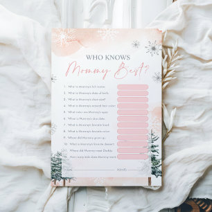 Lámina Quién conoce a mamá mejor juego de Baby Shower