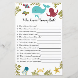 Lámina Quien conoce a mamá mejor juego de Baby Shower Baj